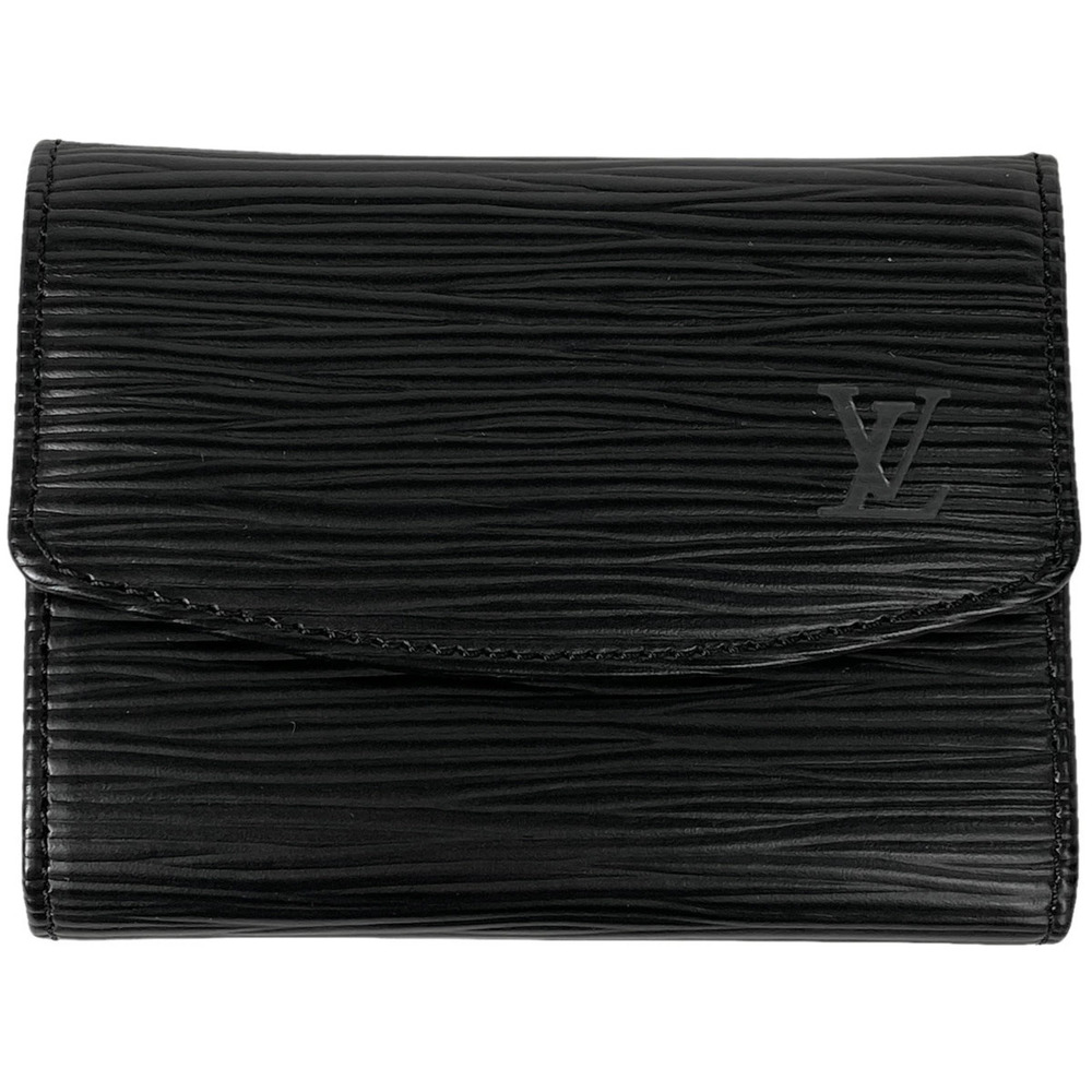 Louis Vuitton Porte Monnaie Coin Card Case Wallet Epi Leather Noir Black